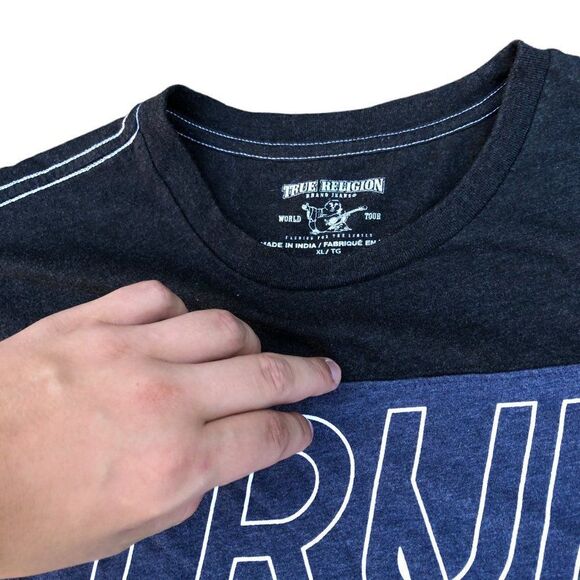 True Religion T Shirt XL Script Football - Picture 3 of 5